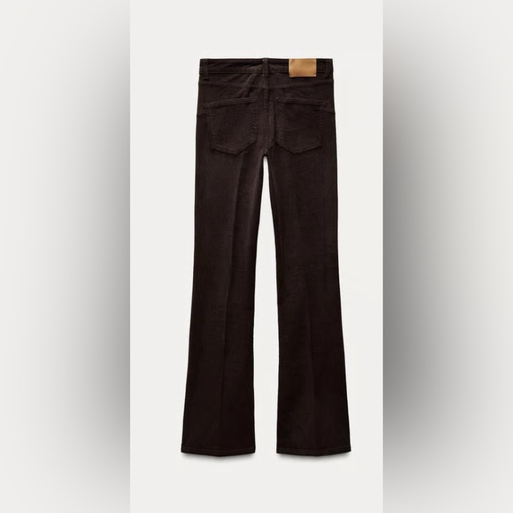 ZARA Mid-rise Corduroy Bootcut Pants in Brown size 8 - Picture 4 of 12